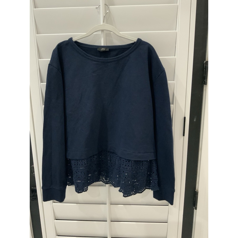 j crew sweater blue xlarge womens's
